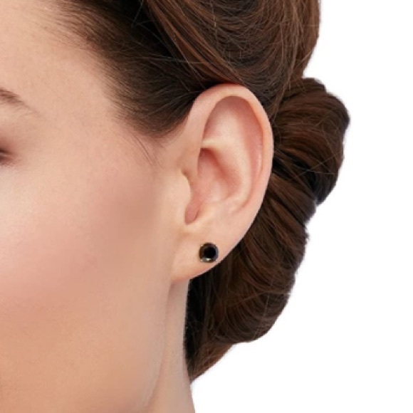 10k 2 Carat Black Diamond Moissanite Earrings - Picture 6 of 14